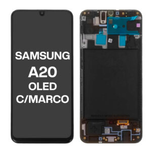 MÓDULO SAMSUNG A20 OLED CON MARCO NEGRO